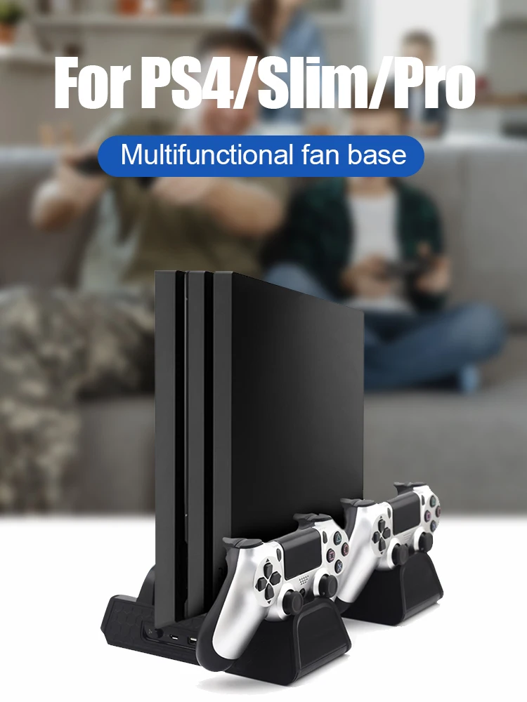 

Game Controller Vertical Stand with 3 Cooling Fan Dish Rack 500mA Dual Gaming Console Charging Station for PS4/SLIM/PRO