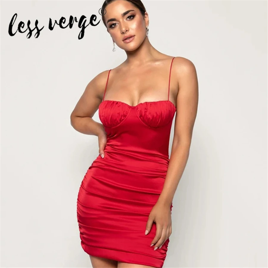 Новое модное женское платье Lessverge мини на тонких бретельках сексуальное без