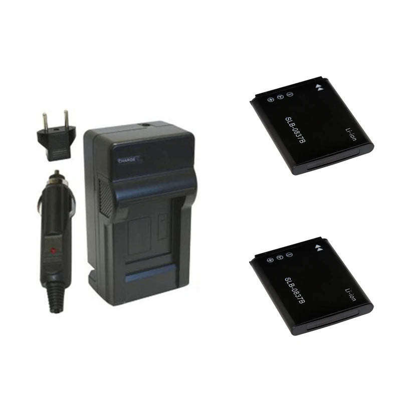 Черный SLB-0837B SLB0837B SLB-0837(B) 0837B Батарея+ Зарядное устройство для samsung Digimax NV8 NV10 NV15 NV20 L70 L83T L85T L201 L301 SL201 - Цвет: Черный