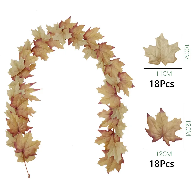 Искусственная гирлянда из кленовых листьев настенное украшение на дерево