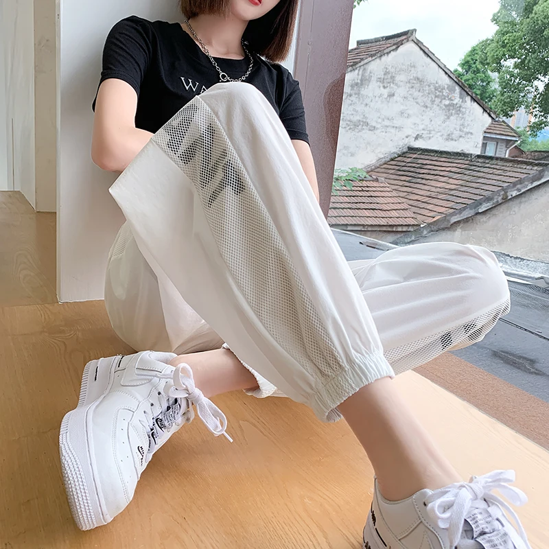 Ледяные спортивные брюки женские летние тонкие новый стиль корсет показать