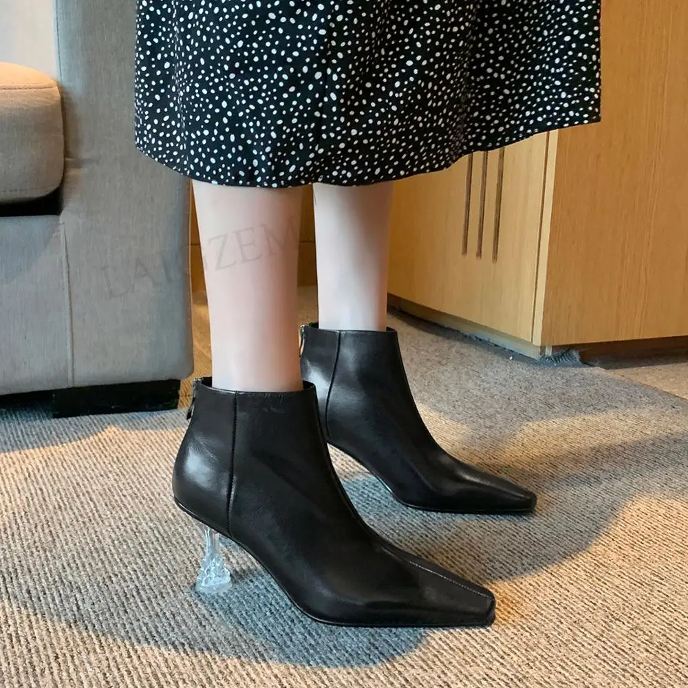 Женские ботинки из натуральной кожи с молнией сзади большие размеры 33 39 40|Женские