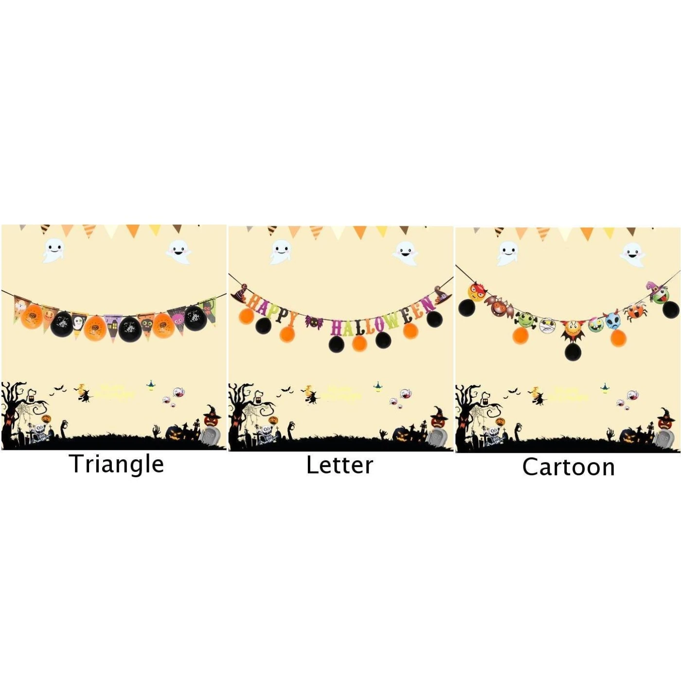 1X Kid Funny Banner Paper Garland Party Flag Hanging Decorations Halloween Decor | Дом и сад