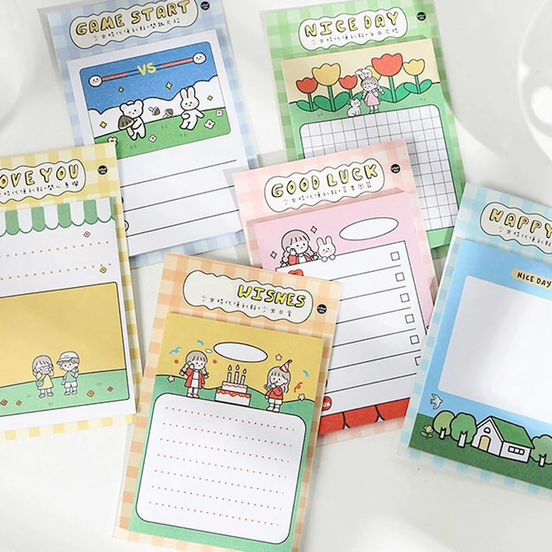

30 Sheets Sunny Girls & Animals Planer To Do List Sticky Note Memo Pads Stationery Notepad