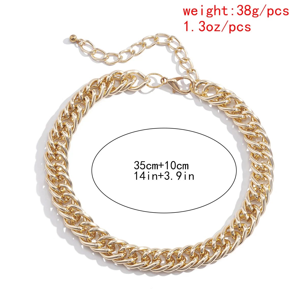 

KunJoe Punk Miami Cuban Choker Necklace Collar Statement Hip Hop Big Chunky Gold Color Thick Chain Necklace Women Jewelry Gift