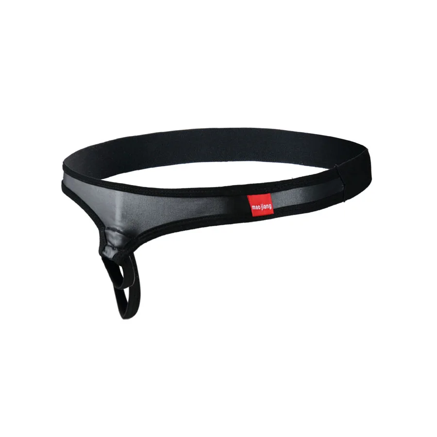 Сексуальное гей кольцо для пениса бандаж стринги черное увеличенное мужское