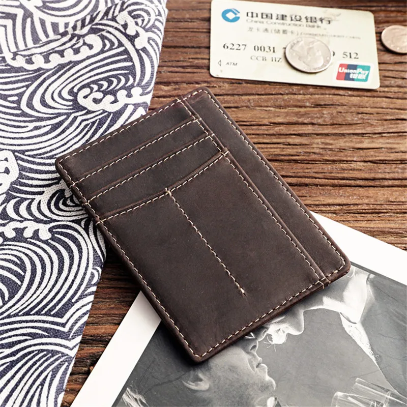 Мужской кошелек из натуральной кожи короткий Многофункциональный