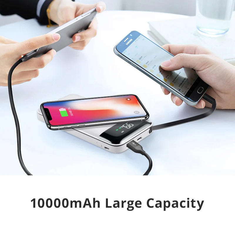 

WOPOW 2 in1Wireless Charger Power Banks10000mAh Powerbank 10.5W 2A For Xiaomi Fast Charge Portable External Battery Mobile Phone