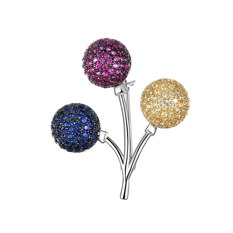 Мультфильм три шара Броши для женщин девочек Радуга цветные воздушные шары