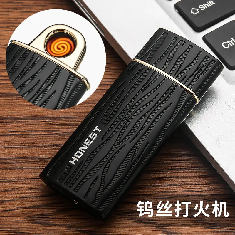 

Chinese brand Baicheng USB charging personality ultra-thin windproof creative metal double-sided electronic lighter