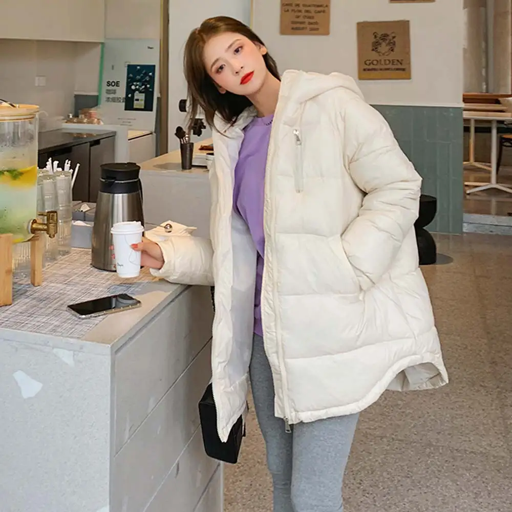 

Women Warm Thick Cotton Down Jacket Coat Winter Solid Jacket Long Hooded Parka Female Casual Long Winter Coat Women Clothing New