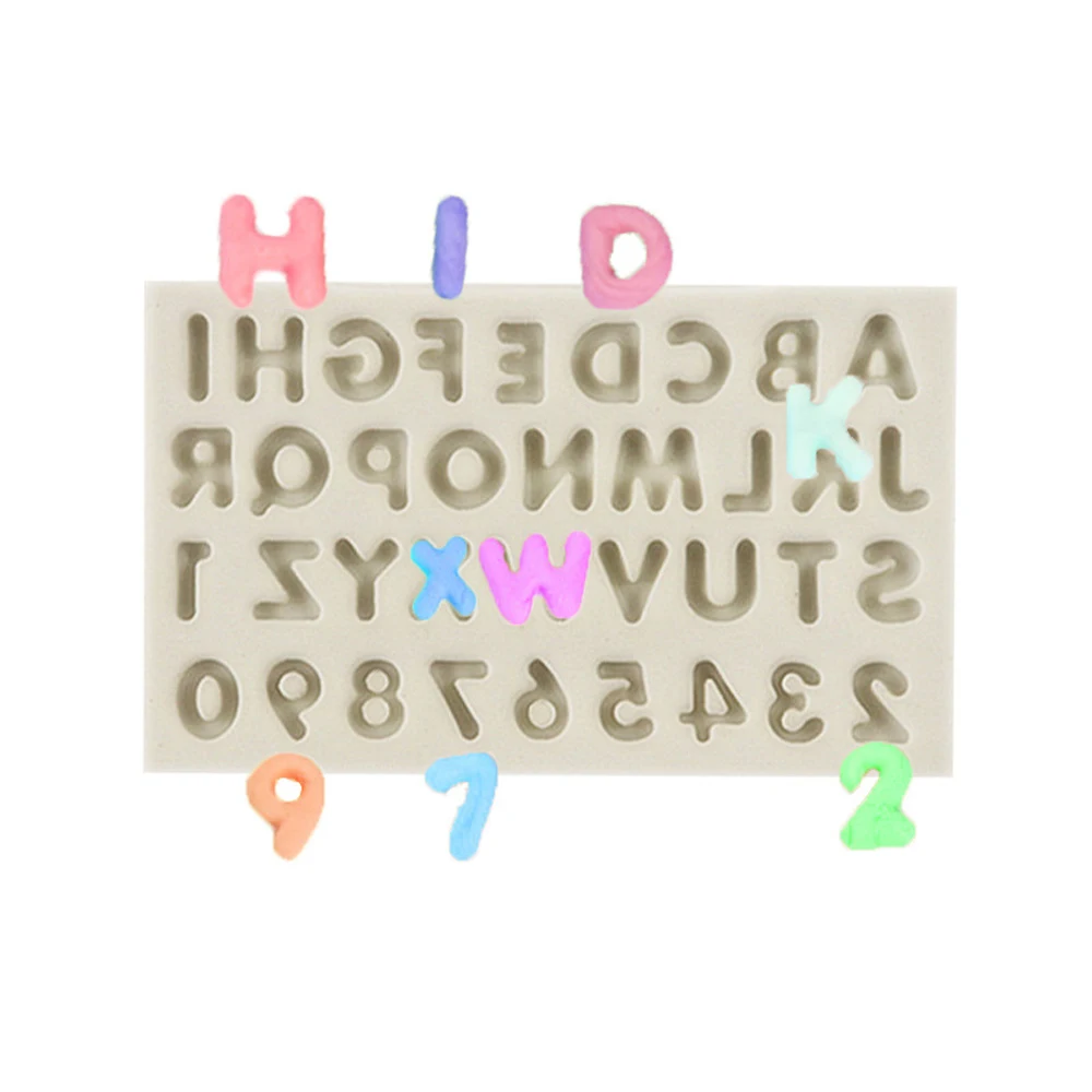 FDA силиконовые формы для конфет с английскими буквами и цифрами шоколада на день