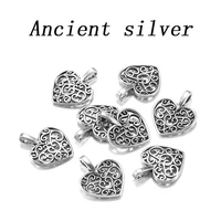 30pcs 1518mm three color vintage metal zinc alloy hollow love heart charms fit jewelry pendant charms makings