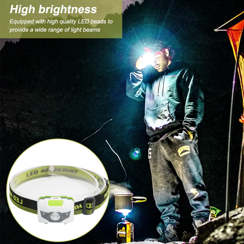 

Portable Mini Led Headlamp 4 Modes Headlight Head Flashlights Torch Lamp Light Hiking Camping Light for Fishing Riding Cycling