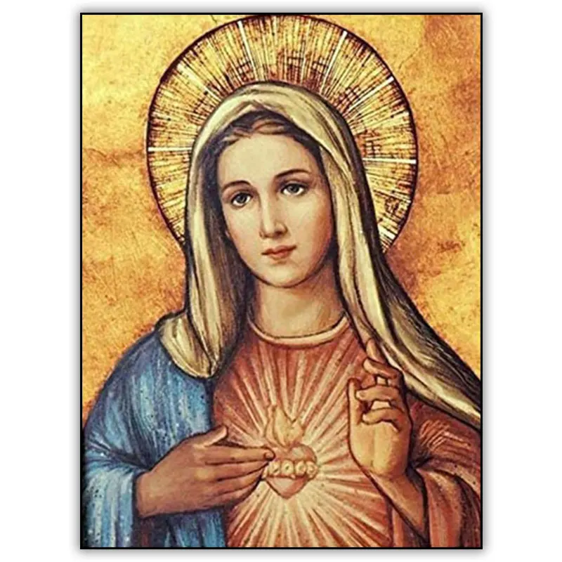 

5d DIY Diamond Painting Kit Virgin Mary Wall Art Full Drill Square Crystal Mosaic Daimond Painting Embroidery Accessories Tools