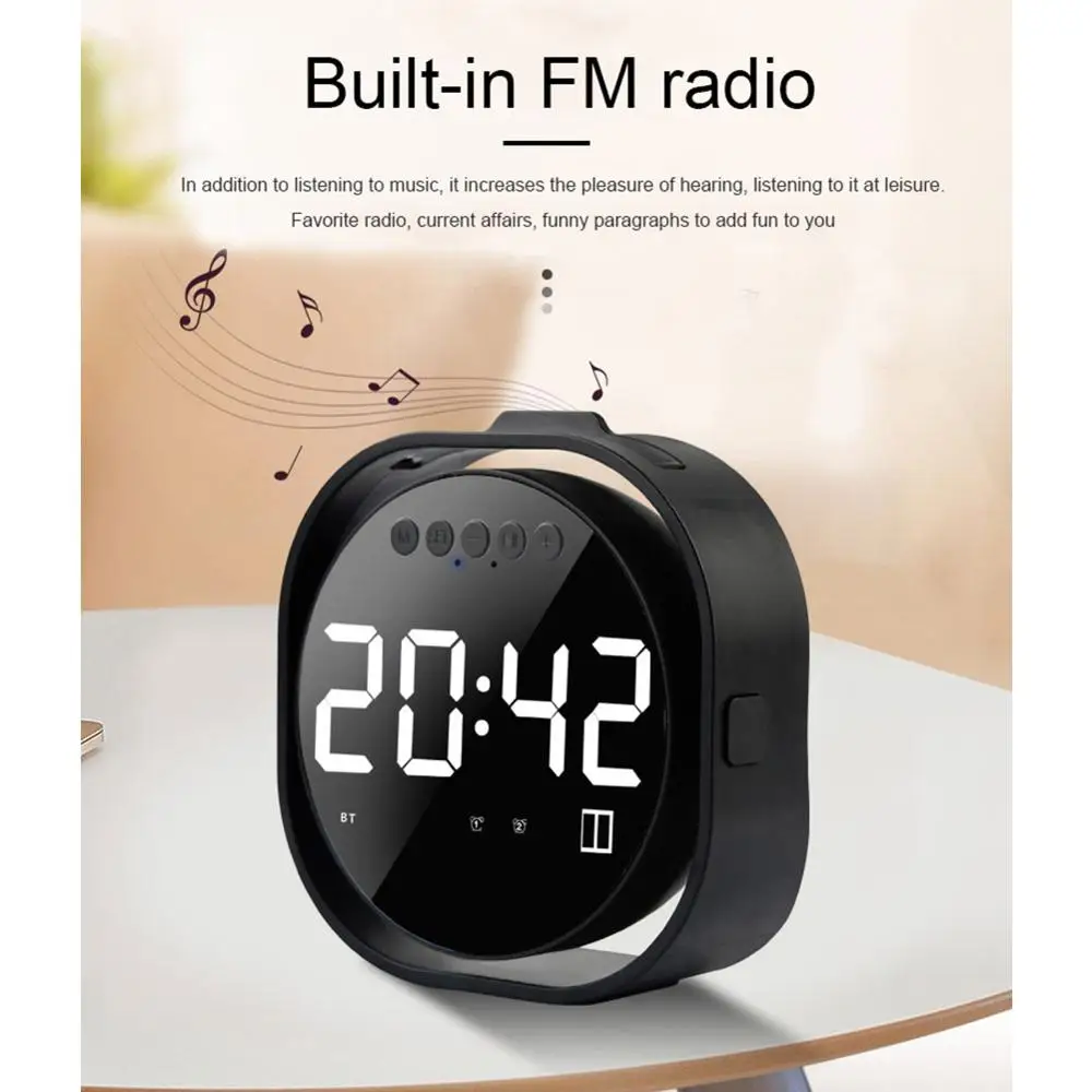 V6 Многофункциональный беспроводной ЖК дисплей зеркало будильник Bluetooth динамик U