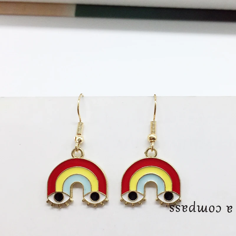 Женские серьги с кисточками 4 вида радужных капель милые каваи в стиле бохо
