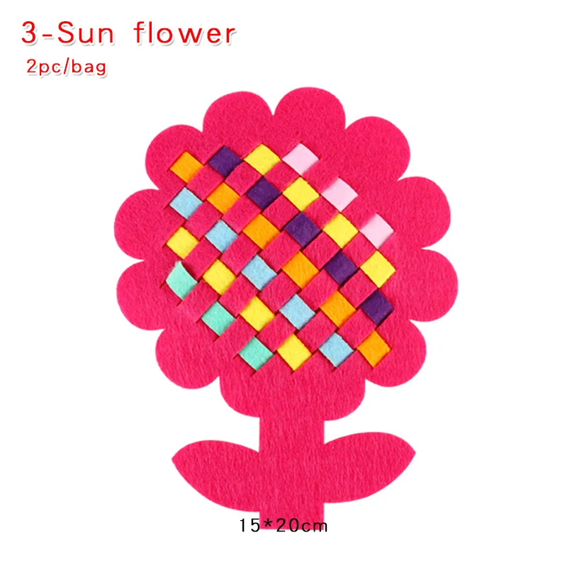 3-Sun flower 2 шт. обучение в детском саду DIY пазл детские игрушки мультфильм нетканое плетение игрушки учебные материалы ручной работы художественные Классические игрушки - Цвет: 3-Sun flower