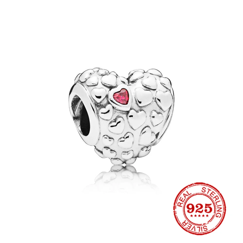 Подвеска в виде сердца и звёзд серебристые бусины безопасная цепочка с ПАВЕ