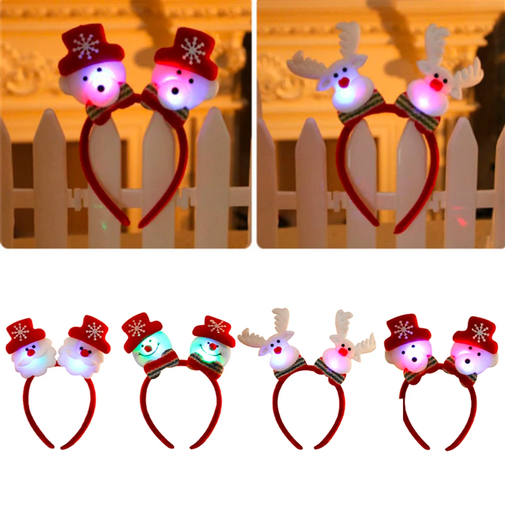 Милый Рождественский светодиодный светильник повязка на голову с оленем