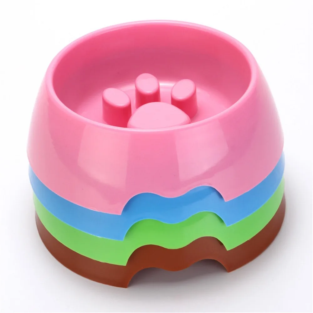 Кормушка для домашних животных пластиковая лапа с принтом медленная поедающая