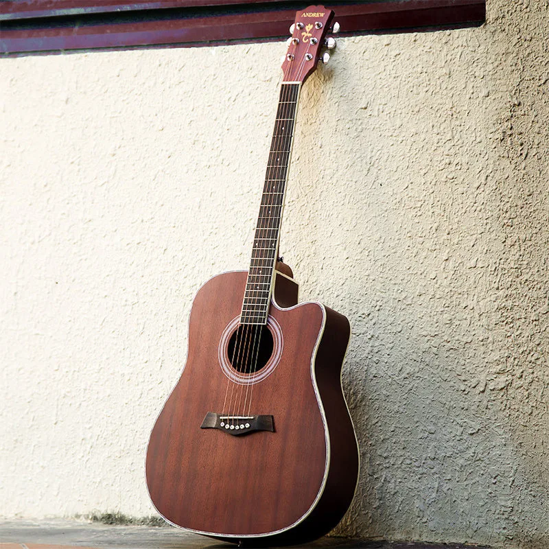 41 дюймов в народном стиле деревянные Гитары цветение персика сердца начинающих