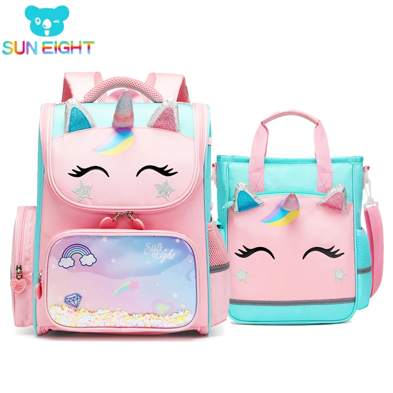 Orthopedic Back Girl School Bags  Children Books Bag Waterproof Nylon 3D Space