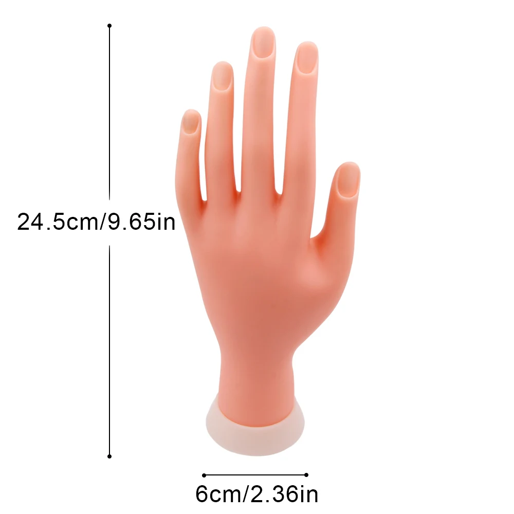 Nail Practice Fake Hand Model Flexible Movable Silicone Prosthetic Soft Nail Art Display Model Manicure Hands Tool for Training images - 6