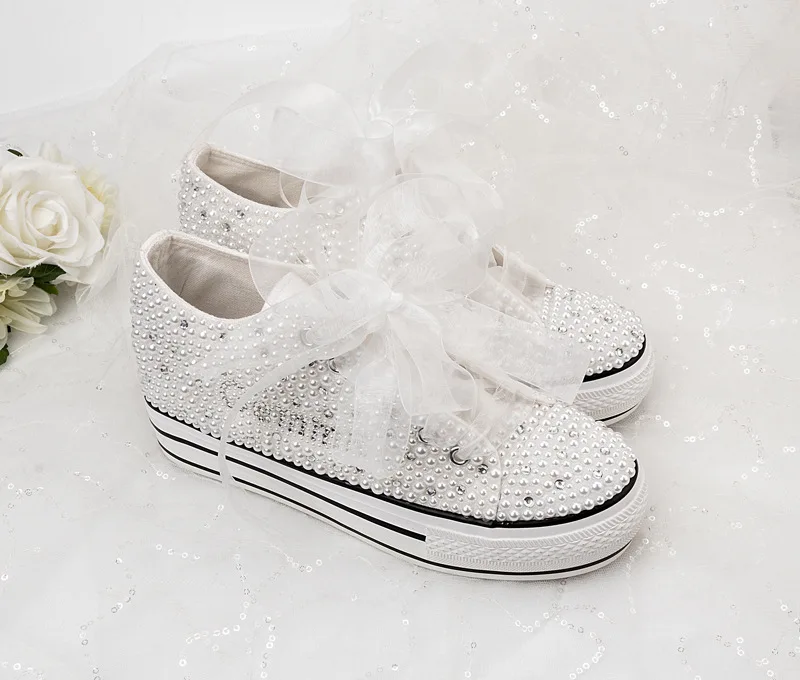 Парусиновая обувь на заказ; для особых случаев; для банкета; индивидуальная обувь на толстой подошве; обувь для бега с лентами; обувь для девочек; уникальные оригинальные кроссовки