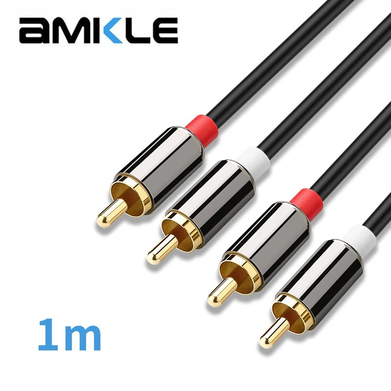 Кабель-разветвитель 2 RCA на стереозвук аудиоадаптер штекер-штекер для усилителя