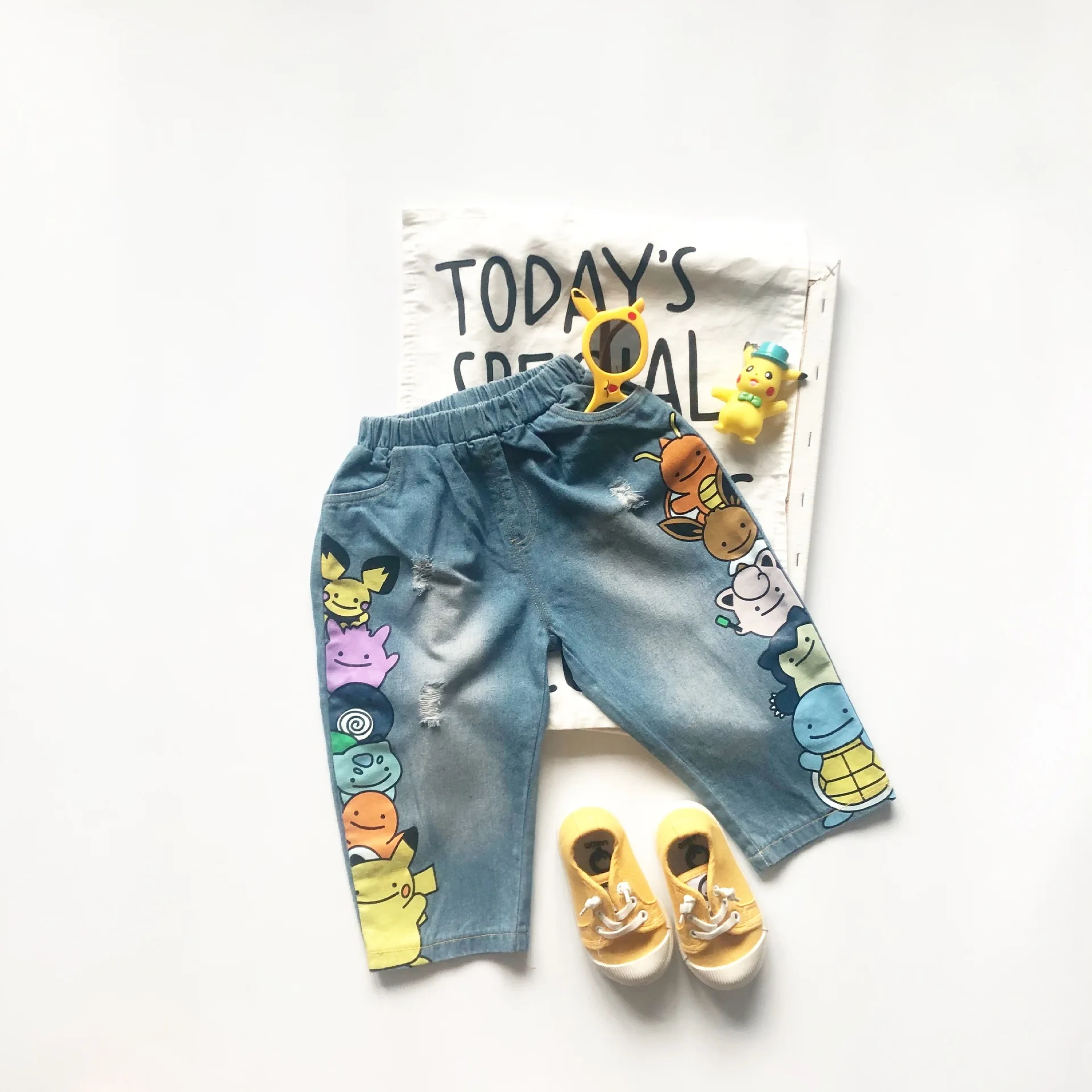 Tonytaobaby осенне зимняя одежда новая детская детские джинсы милые повседневные