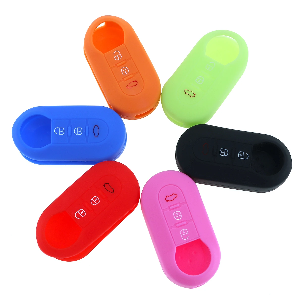 Высокое качество 6 цветов 3 кнопки силиконовый раскладной чехол для ключей