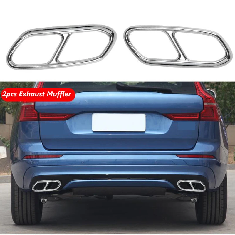 Задний глушитель выхлопной трубы из нержавеющей стали декоративная отделка рамы