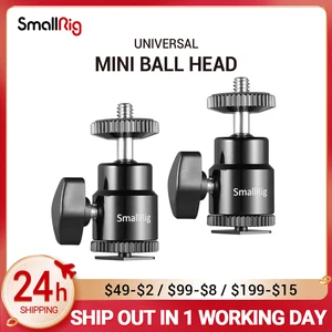 Кронштейн для видеокамеры SmallRig, металлический мини-кронштейн с шариковой головкой, крепление для холодного и горячего башмака, 14 дюйма, монитор СВЕТОДИОДНЫЙ светильник кой, 2 шт.