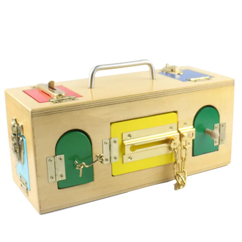 Материалы Монтессори игрушки деревянный замок Коробка практичная жизнь