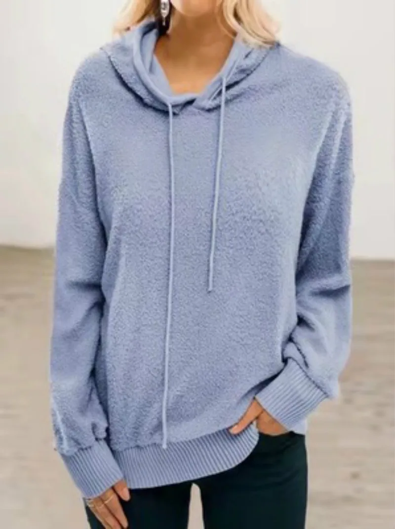 

Fleece Jacket Women Loose Cap Collar Hoodies Autumn Winter Casual Oversized Pullover Harajuku Kawaii Sweatshirts Homewear Ladies