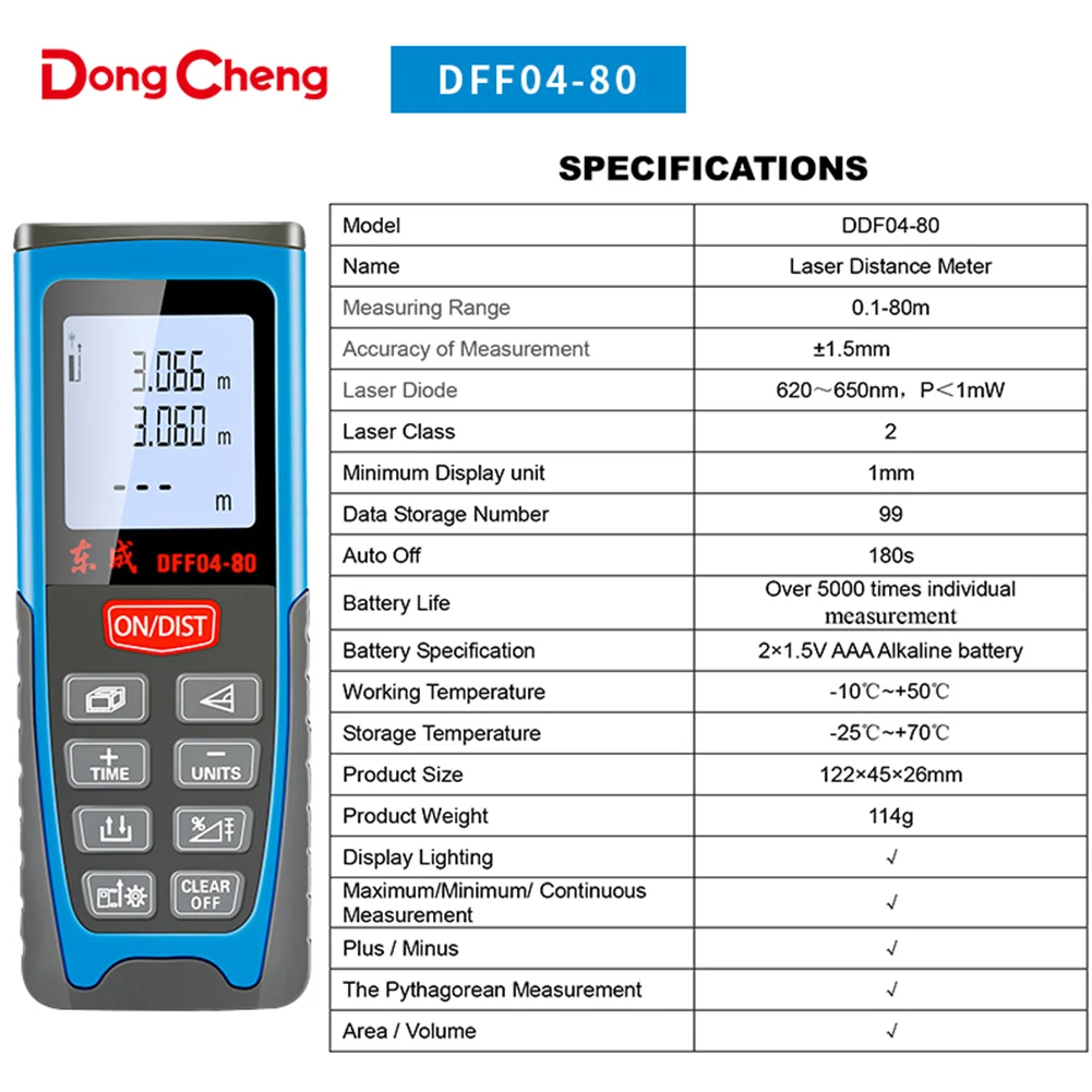 

DCA Laser tape measures distance meter 40M 60M 80M Laser rangefinder electronic roulette metro nastro roleta measuring tape