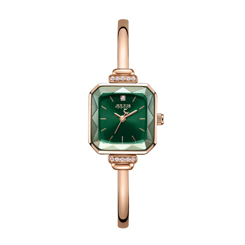 Новые маленькие квадратные женские часы Julius японские кварцевые модный браслет