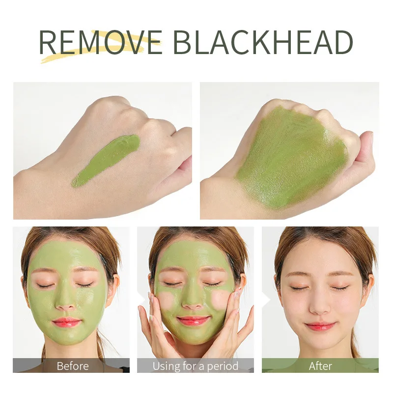 

Latest Green Tea Mineral Mud Facial Mask Deep Cleaning Oil-Control Moisturizing Blackhead Remover Acne Treatment Pore Cleanser