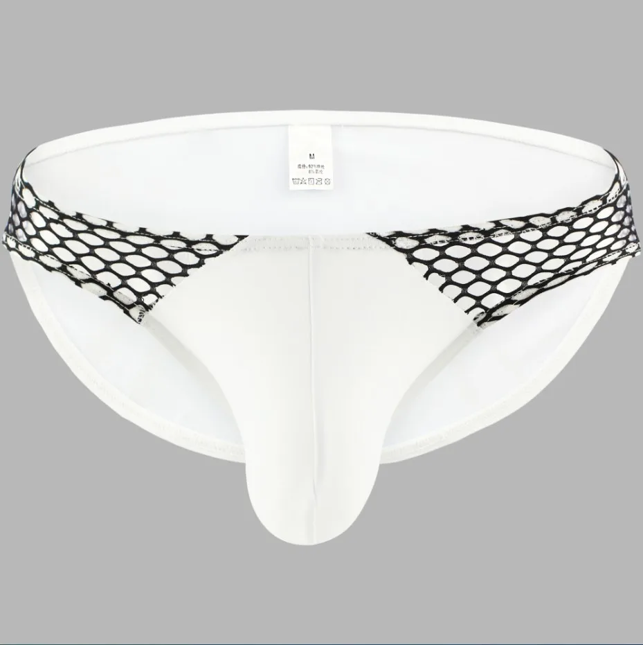 Мужские трусы брифы из ледяного шелка U образные сексуальное Непрозрачное нижнее