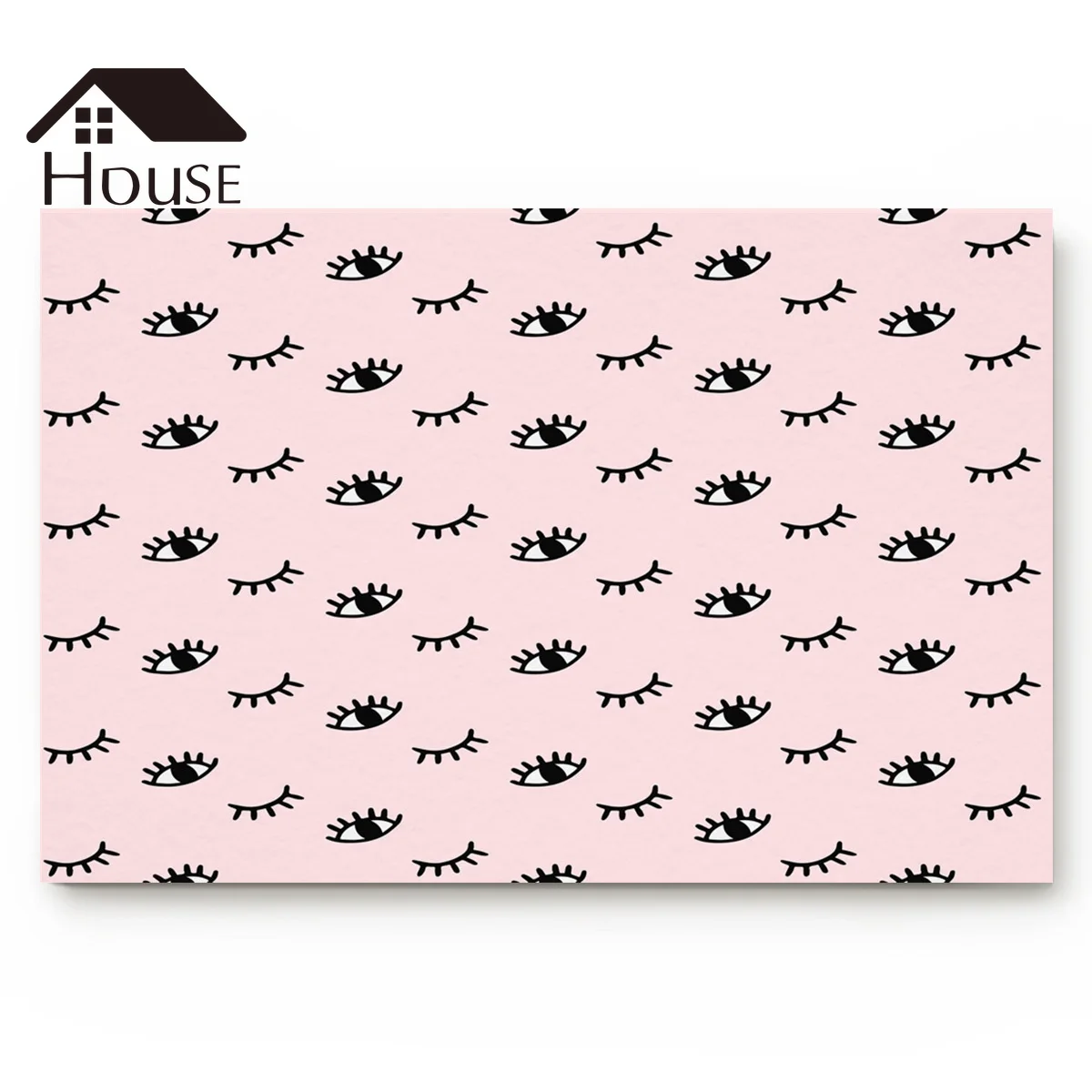 Глаза Мультяшные ресницы искусство розовый коврик для ванной нескользящий