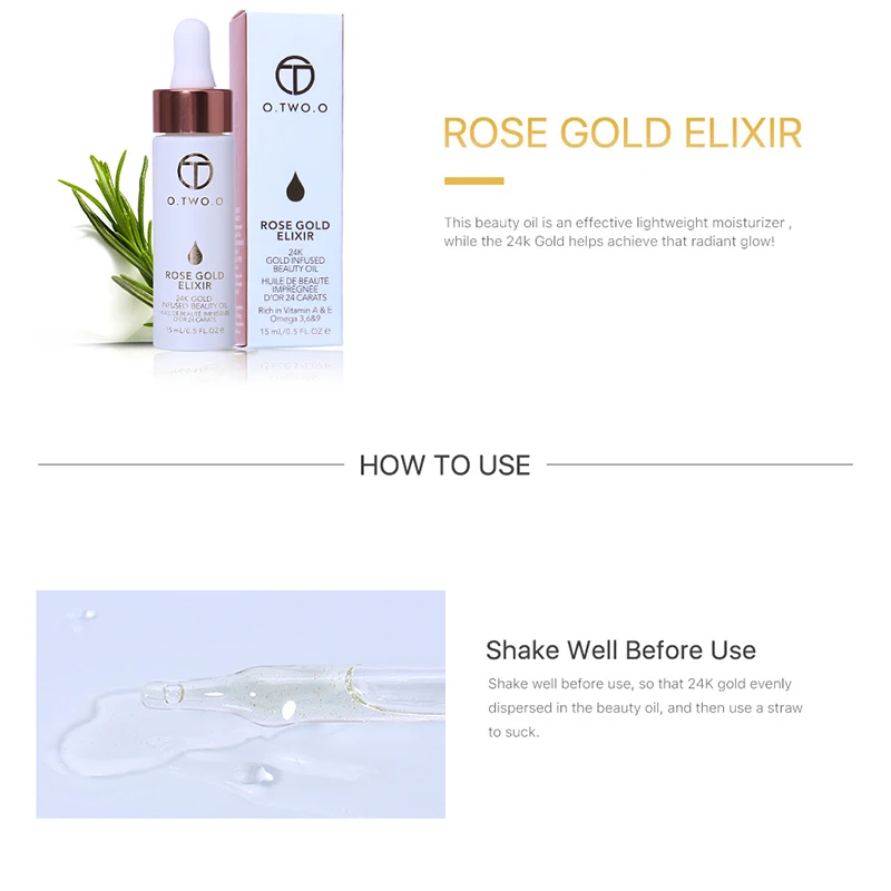 24k Rose Gold Elixir Skin Make Up Oil Face Essential Before Primer Foundation Moisturizing | Красота и здоровье