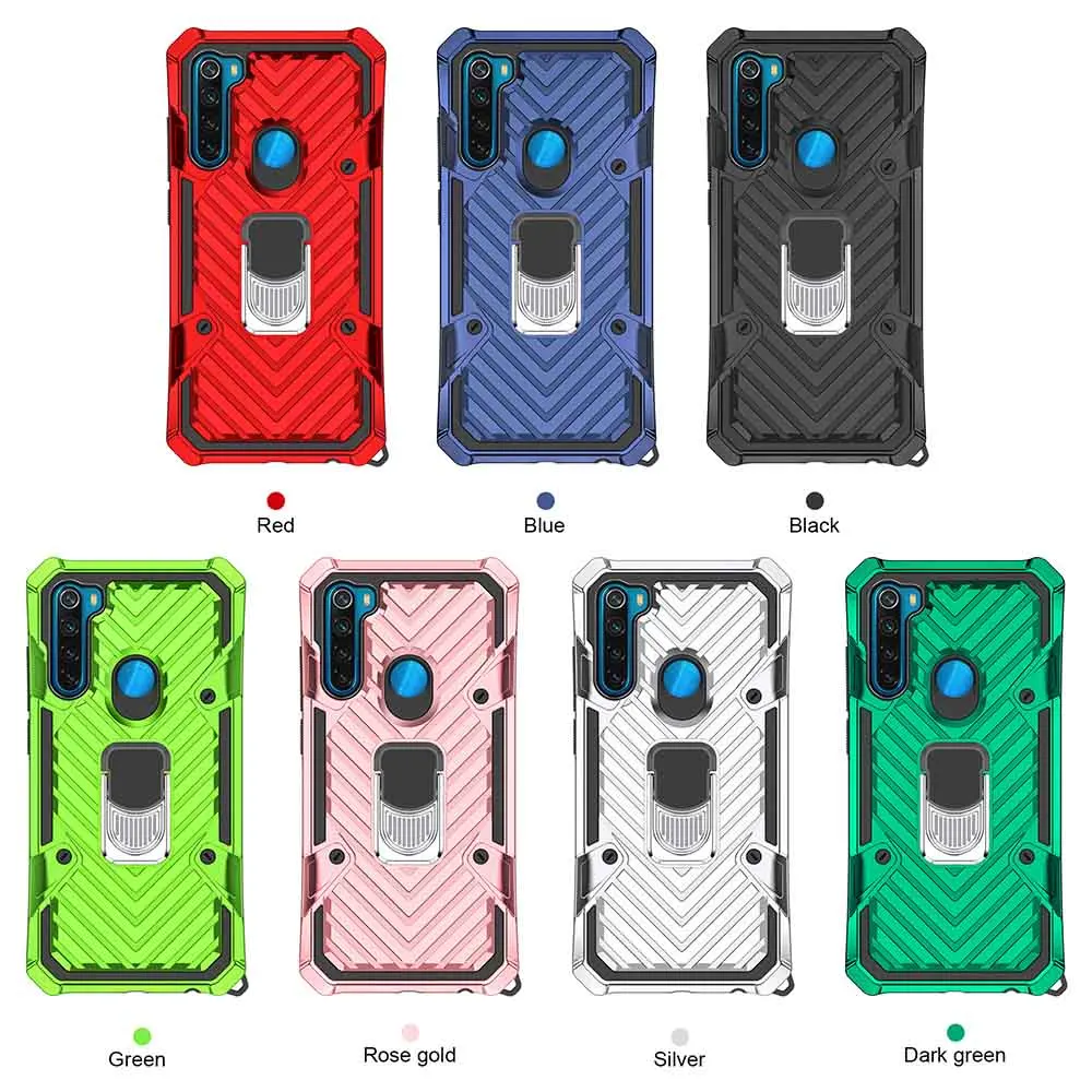 

LEEWINDA For Xiaomi Redmi 8 8A Note 8 Pro Phone Case,Shockprof Armor Ring Holder Protect The Camera Lens Bumper Back Cover