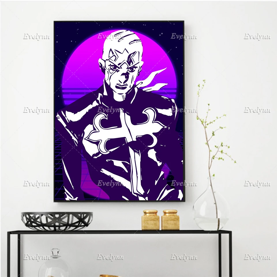 

Floating Frame Anime Poster Jojo Enrico Pucci Painting Posters And Prints On Canvas Wall Art Pictures For Boy Living Room Decor