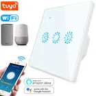 Умный светодиодный диммер Tuya, 110 В, 220 В, wi-fi переключатель с регулировкой яркости, сенсорный светильник енный переключатель с управлением через приложение, работает с Amazon Alexa Google Assistant