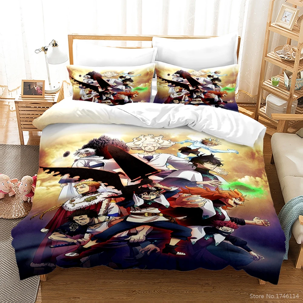 Аниме Черный клевер 3D мультфильм печатных постельное белье близнец полный Queen