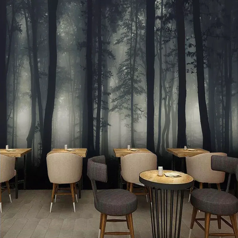 

Дропшиппинг пользовательские обои 3D Плотный туман лес фото настенные фрески гостиная столовая креативные художественные наклейки на стен...