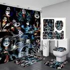 Занавеска для душа CAVVING с 3D принтом KISS ROCK BAND, водонепроницаемая Штора для ванной, Противоскользящий коврик для ванной, Комплект ковриков для туалета, H4