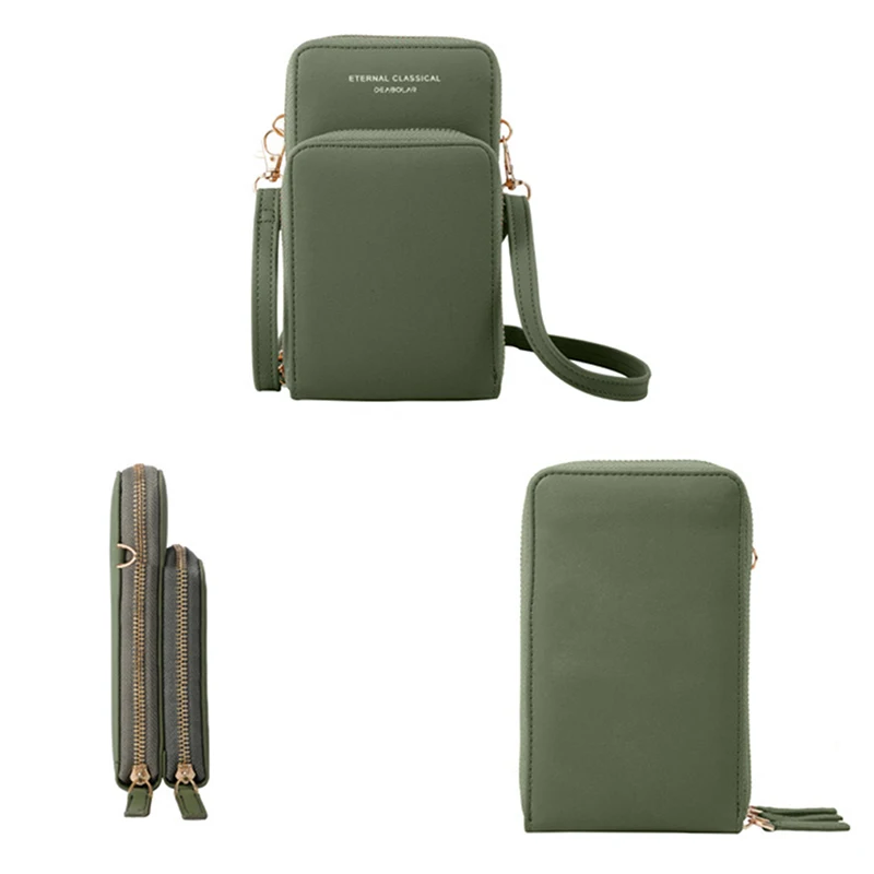 Женский однотонный кошелек маленькая Диагональная Сумка многофункциональная