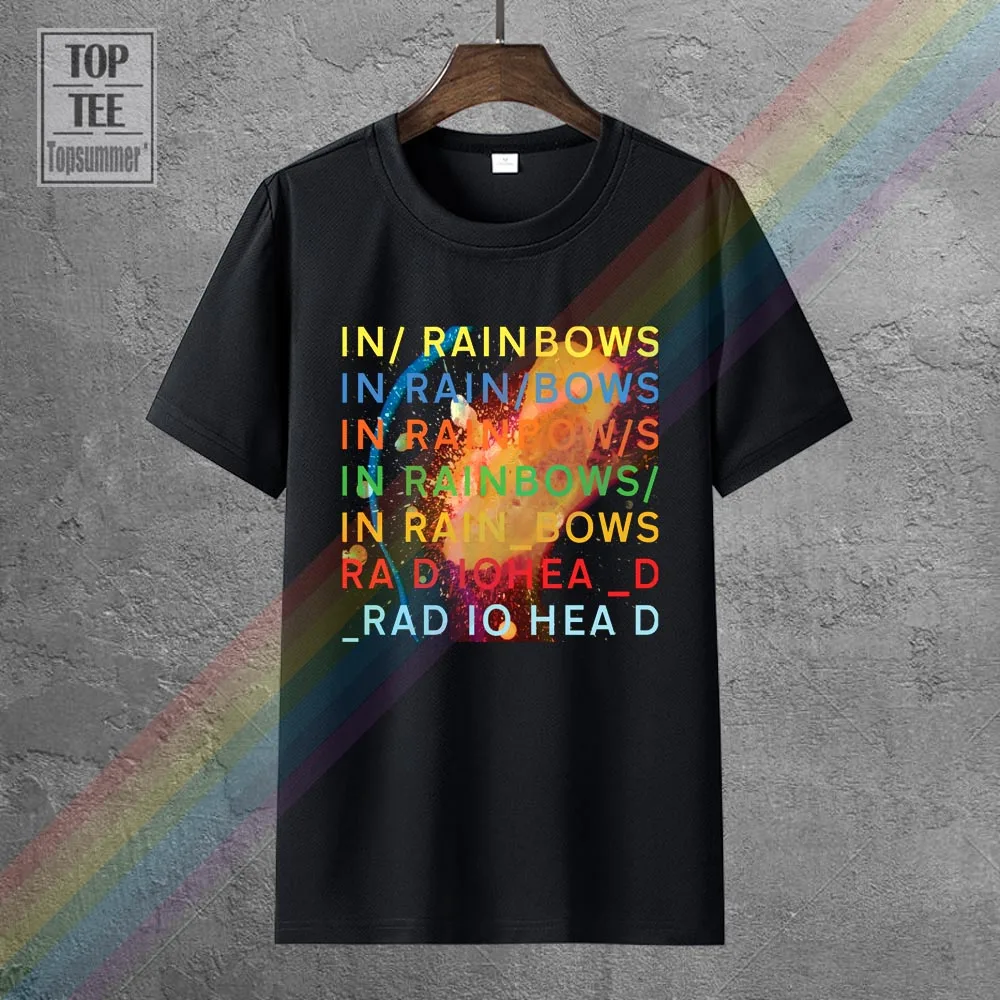 Radiohead In Rainbows Rock Radiohead Black Tee Size S-3Xl Men'S Cotton T-Shirt Fashion Men T Shirt Normal